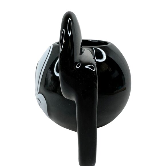 Vintage Disney Mickey Mouse Ceramic Mug W/ Spoon Black & White 3D Ears D Handle - Picture 9 of 16